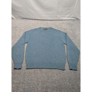 Manhattan‎ for the Hub Shetland Wool Sweater Womens Medium Blue Boho Cozy Warm